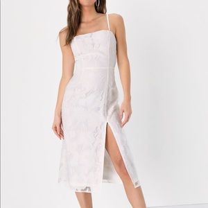 Made for the Occasion White Floral Jacquard Dress